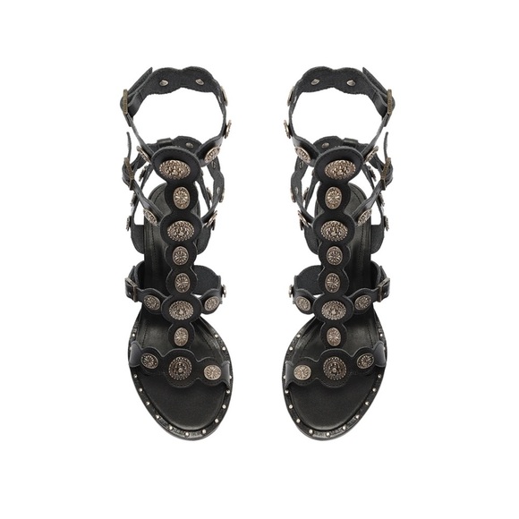 SCHUTZ Aletta Sanda Gladiator Sandals Heels with Studded Straps - Picture 2 of 13